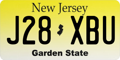 NJ license plate J28XBU