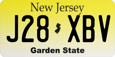 NJ license plate J28XBV