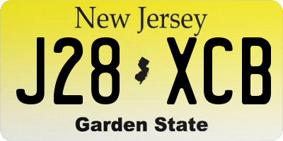 NJ license plate J28XCB