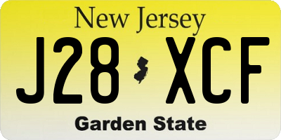 NJ license plate J28XCF