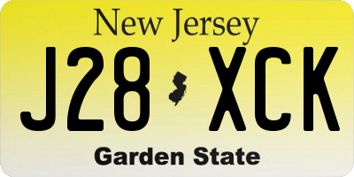 NJ license plate J28XCK