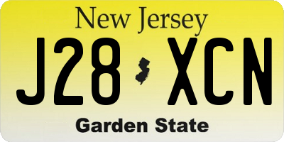 NJ license plate J28XCN