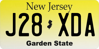 NJ license plate J28XDA