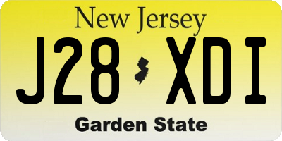 NJ license plate J28XDI