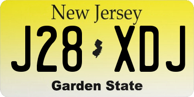 NJ license plate J28XDJ