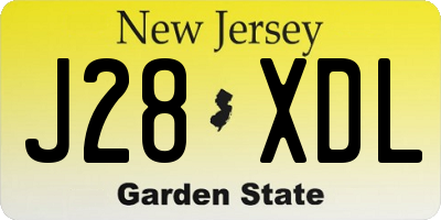NJ license plate J28XDL