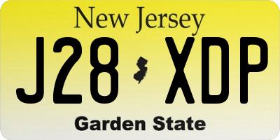 NJ license plate J28XDP