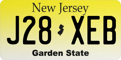 NJ license plate J28XEB