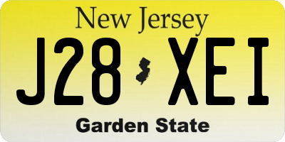 NJ license plate J28XEI