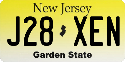 NJ license plate J28XEN