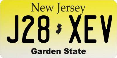 NJ license plate J28XEV