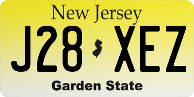 NJ license plate J28XEZ