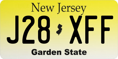 NJ license plate J28XFF