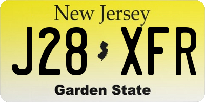 NJ license plate J28XFR