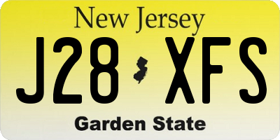 NJ license plate J28XFS