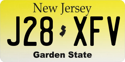 NJ license plate J28XFV