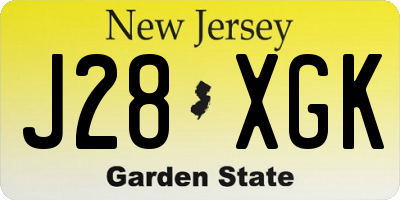 NJ license plate J28XGK