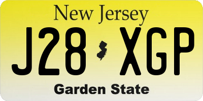 NJ license plate J28XGP
