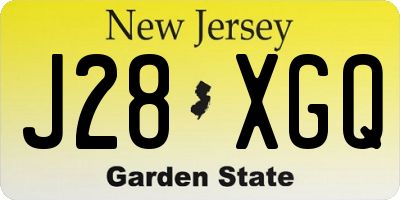 NJ license plate J28XGQ