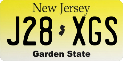 NJ license plate J28XGS