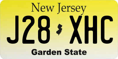 NJ license plate J28XHC