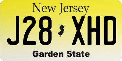 NJ license plate J28XHD