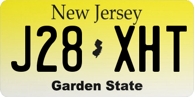NJ license plate J28XHT