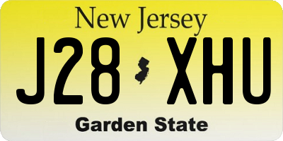 NJ license plate J28XHU