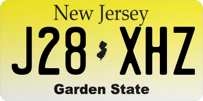 NJ license plate J28XHZ