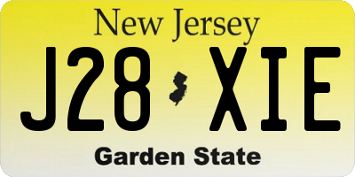 NJ license plate J28XIE