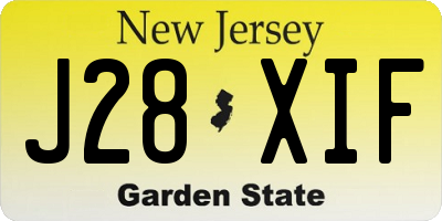 NJ license plate J28XIF