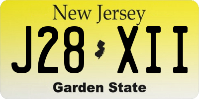 NJ license plate J28XII