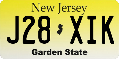 NJ license plate J28XIK