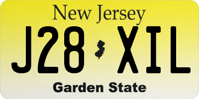 NJ license plate J28XIL