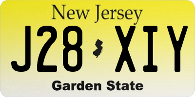 NJ license plate J28XIY