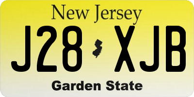 NJ license plate J28XJB