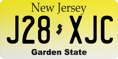NJ license plate J28XJC