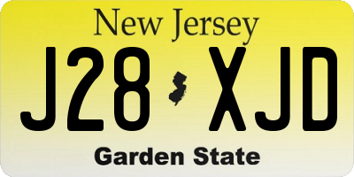 NJ license plate J28XJD