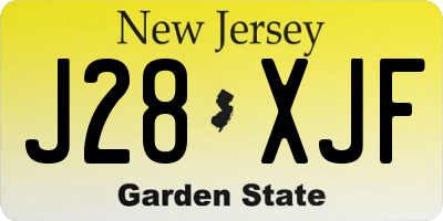 NJ license plate J28XJF