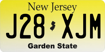 NJ license plate J28XJM