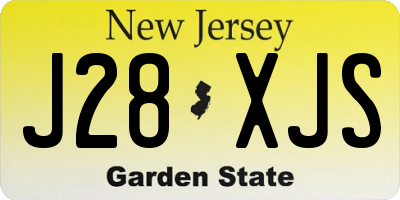 NJ license plate J28XJS