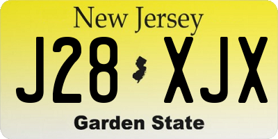 NJ license plate J28XJX