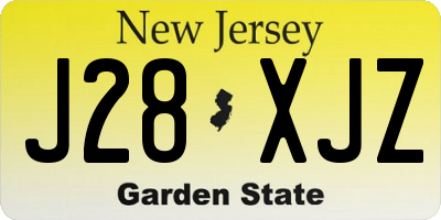 NJ license plate J28XJZ