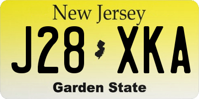NJ license plate J28XKA