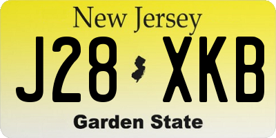 NJ license plate J28XKB