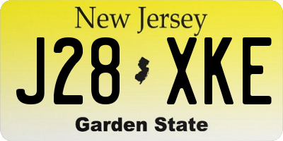 NJ license plate J28XKE