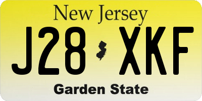 NJ license plate J28XKF