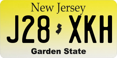 NJ license plate J28XKH