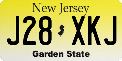 NJ license plate J28XKJ