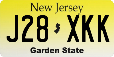 NJ license plate J28XKK